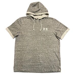 Under Armour Short Sleeve Hooded Sweatshirt Grey 1329290 Mens Size Medium